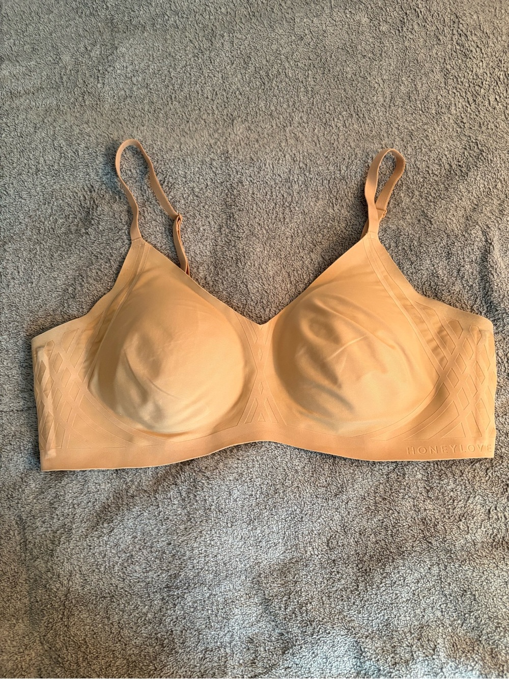 Honeylove Silhouette Wireless Molded Cups Large Beige Side Boning Comfort